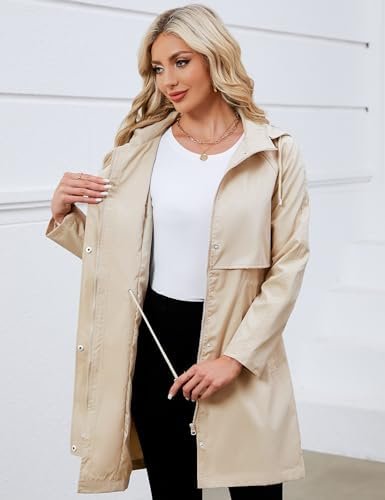 Bloggerlove Rain Jacket for Women Waterproof with Hood Trech...