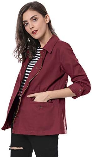 Allegra K Women's Utility Jackets Drawstring Waist 2025 Spri...