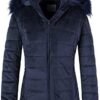Chrisuno Women's Casual Short Winter Puffer Coat Soft Faux F...