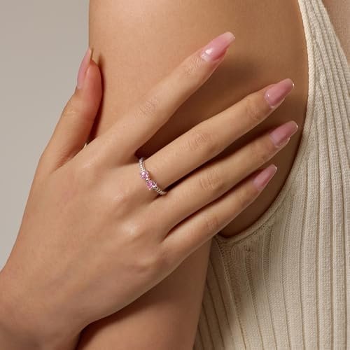 UneDouce Sparkling Bow Rings Set with 14K Gold/Silver Platin...