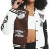 COZYPOIN Women's Varsity Jacket Cropped Letterman Jacket Lig...