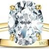 JewelryPalace Oval Shape 1ct 2ct Cubic Zirconia Solitaire En...