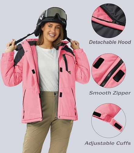 MAGCOMSEN Women's Ski Jacket Waterproof Insulated Snow Jacke...