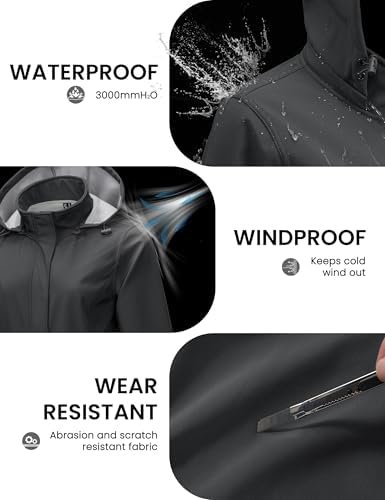 MAGCOMSEN Women's Long Fleece Lined Jackets Warm Winter Wind...