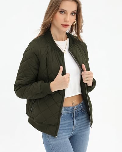 Argstar Women's Quilted Bomber Jakcet with 5 Pockets (XS-XXL...