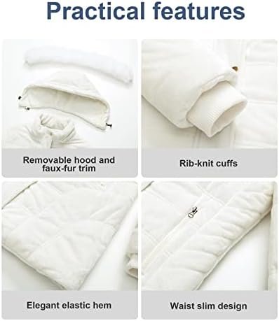 Chrisuno Women's Warm Winter Coat Velvet Puffer Jacket Quilt...