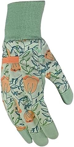 DIGZ Women's Leather Palm Garden Gloves with Knit Wrist