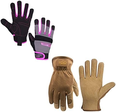 HANDLANDY Bundle - 2 Pairs Utility Mechanic Working Touch Sc...