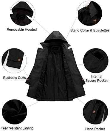 CREATMO US Women's Trench Coat Double-Breasted Classic Lapel...