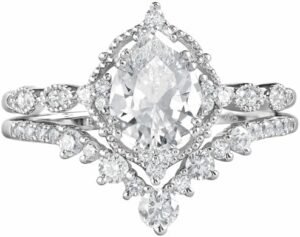 Newshe Jewellery Wedding Rings for Women Engagement Ring Set... Newshe Jewellery Wedding Rings for Women Engagement Ring Set...