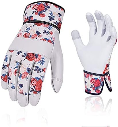 Vgo... Gardening Gloves for Women, Goatskin leather,Puncture...