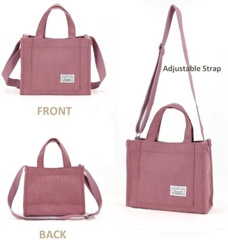 UERRUAM Corduroy Tote Bag for Women Work Crossbody Purse for...