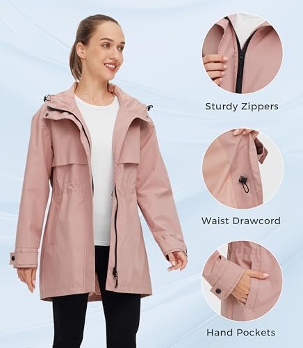 wantdo Women's Lightweight Rain Jackets Waterproof Long Rain...