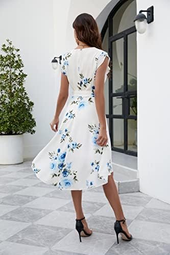 JASAMBAC Women's Floral High Low Dress for Wedding Guest Flo...