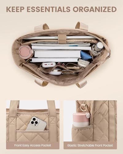 LOVEVOOK Tote Bag for Women, Quilted Puffer 15.6 Inch Laptop...