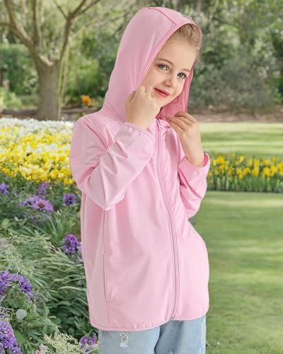 Auranso Kids Zip-Up Hoodie Girls Boys UPF50+ Sun Protection ...