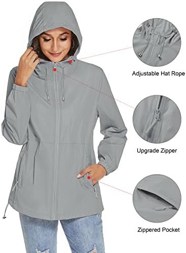 TCOT Womens Rain Jackets Waterproof Windbreaker Jackets ligh...