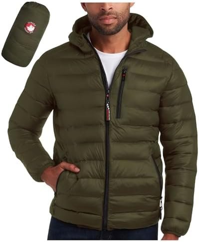CANADA WEATHER GEAR Mens' Puffer Jacket - Lightweight Packab...