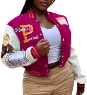 NIFTRIRY Varsity Jacket Women Patch Casual Jacket Cropped Ja... NIFTRIRY Varsity Jacket Women Patch Casual Jacket Cropped Ja...