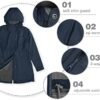 33,000ft Women's Softshell Long Jacket with Hood Fleece Line...