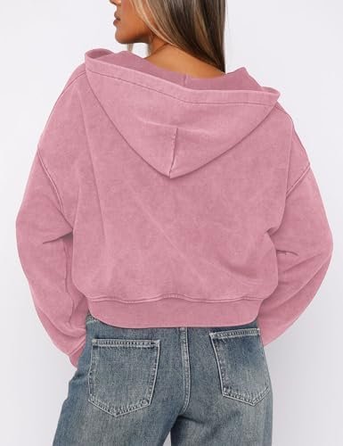 PRETTODAY Women's Zip Up Hoodies Oversized Long Sleeve Acid ...