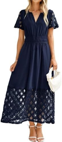 Simplee Womens 2025 Summer Boho Maxi Dress V Neck Empire Simplee Womens 2025 Summer Boho Maxi Dress V Neck Empire Wai...