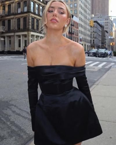 Long Sleeves Short Wedding Dresses for Bride Strapless Brida...