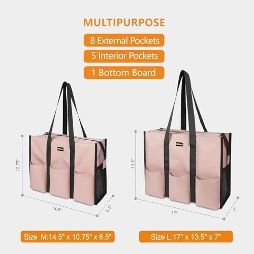 TOPDesign Utility Water Resistant Tote Bag with 13 Pockets, ...
