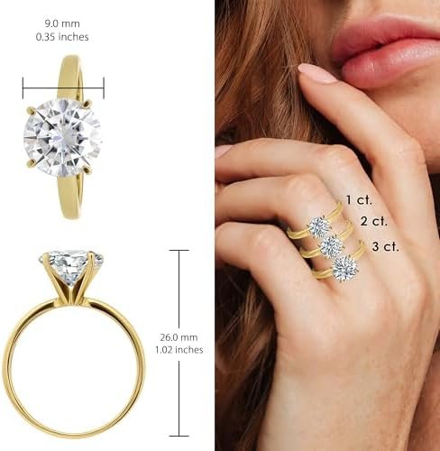 Hoops & Loops 925 Sterling Silver 1.0-3.0 Carats Round Brill...