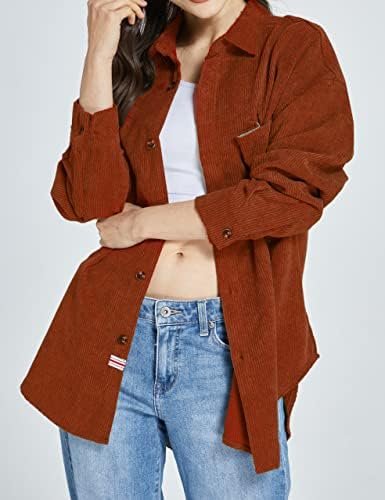 SSLR-Womens-Corduroy-Shacket-Jacket-Oversized Button Down Sh...