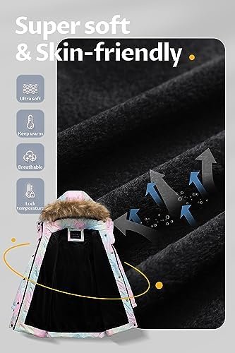 CREATMO US Girl's Winter Fleece Lined Long Parka Puffer Coat...