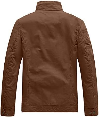 WenVen Men's Casual Washed Cotton Military Jacket
