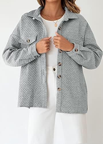 ZESICA Women's Casual Long Sleeve Button Down Loose Lightwei...