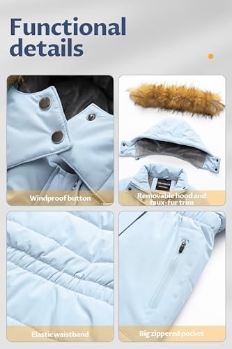 CREATMO US Girl's Long Length Winter Coat Parka Water Resist...