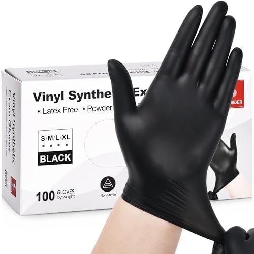 Schneider Vinyl Synthetic Exam Gloves, 4 Mil, Latex Free Dis...