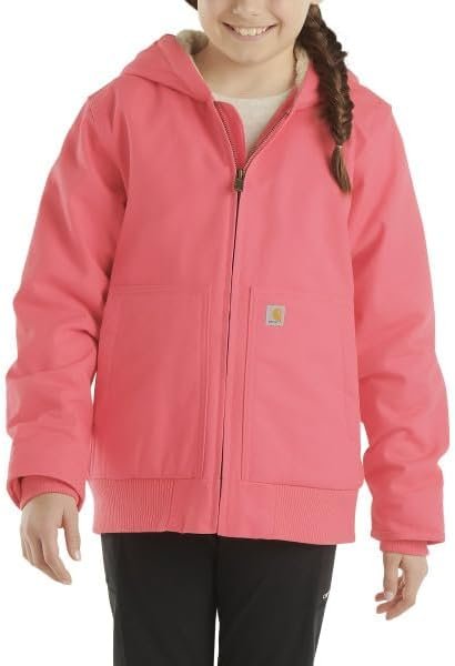 Carhartt Girls' Zip Front Canvas Insulated Hooded Active Jac