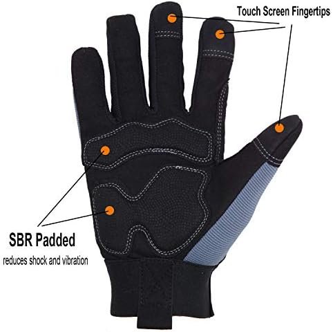 HANDLANDY Hi-vis Reflective Work Gloves, Anti Vibration Safe...