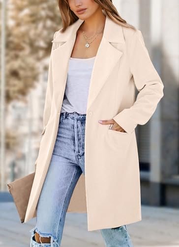 PRETTYGARDEN Women's 2025 Spring Fall Long Blazer Jackets Lo...