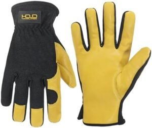 HANDLANDY Men Leather Gardening Gloves, Utility Work Gloves ... HANDLANDY Men Leather Gardening Gloves, Utility Work Gloves ...