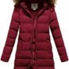 CREATMO US Women's Long Winter Faux Fur Coat Puffer Warm Jac...