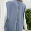 Huaqiao Womens Denim Vest Mid long Jacket Jean Sleeveless Ve...