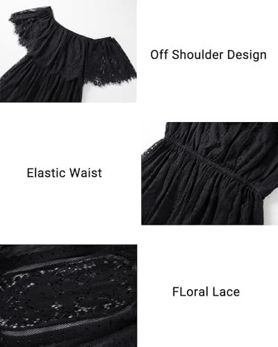 Holipick Women's Off Shoulder Lace Maxi Dress Boho Wedding G...