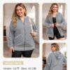 Eytino Womens Plus Size Long Sleeve Zip Up Oversized Casual ...