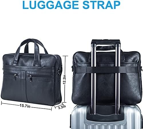 seyfocnia Men's Leather Messenger Bag, Laptop Briefcase Busi...