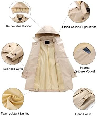 CREATMO US Women's Trench Coat Double-Breasted Classic Lapel...