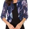 Women's Open Front Cropped Cardigan 3/4 Sleeve Casual Shrugs...