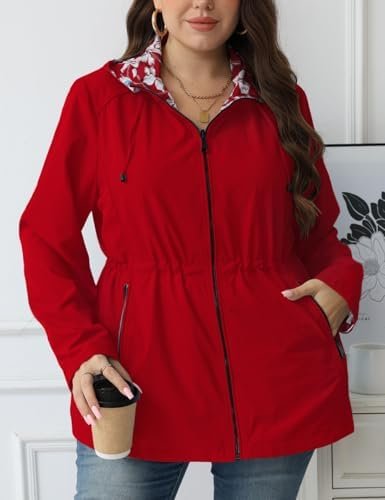 Geschallino Women's Casual Reversible Coat Plus Size Floral ...