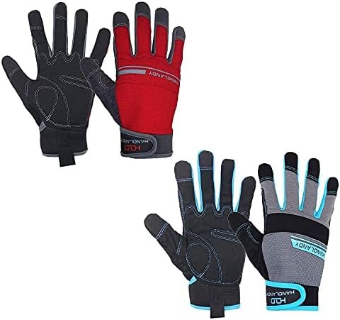 HANDLANDY Breathable & Flexible Work Gloves for Men & Women,...