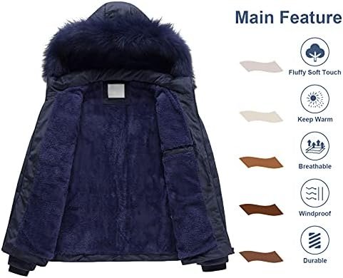 Chrisuno Women's Casual Short Winter Puffer Coat Soft Faux F...