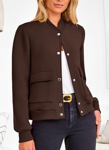 PRETTYGARDEN Women's Bomber Jackets Winter Trendy Varsity Ja...